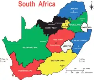 africa map and satellite image