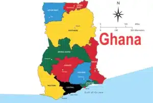 ghana on a map