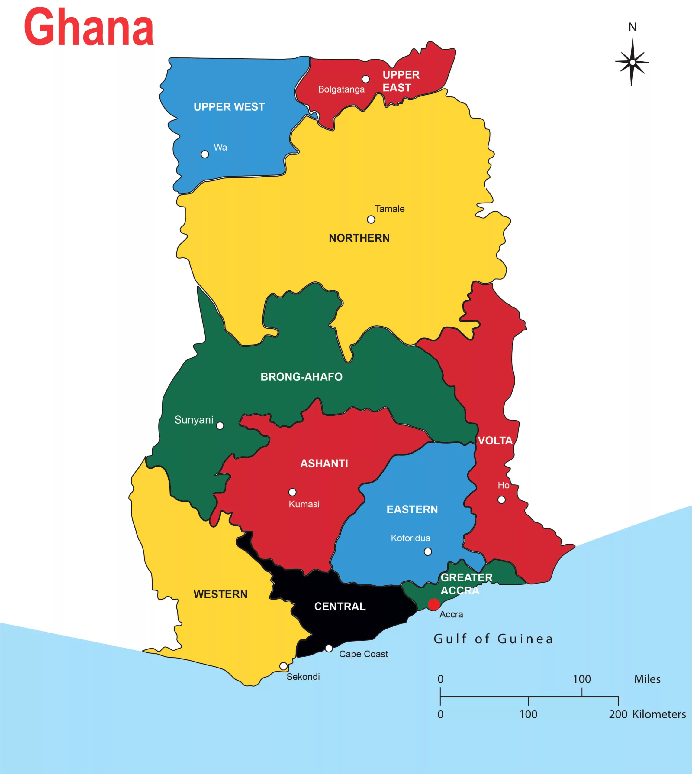 ghana on a map