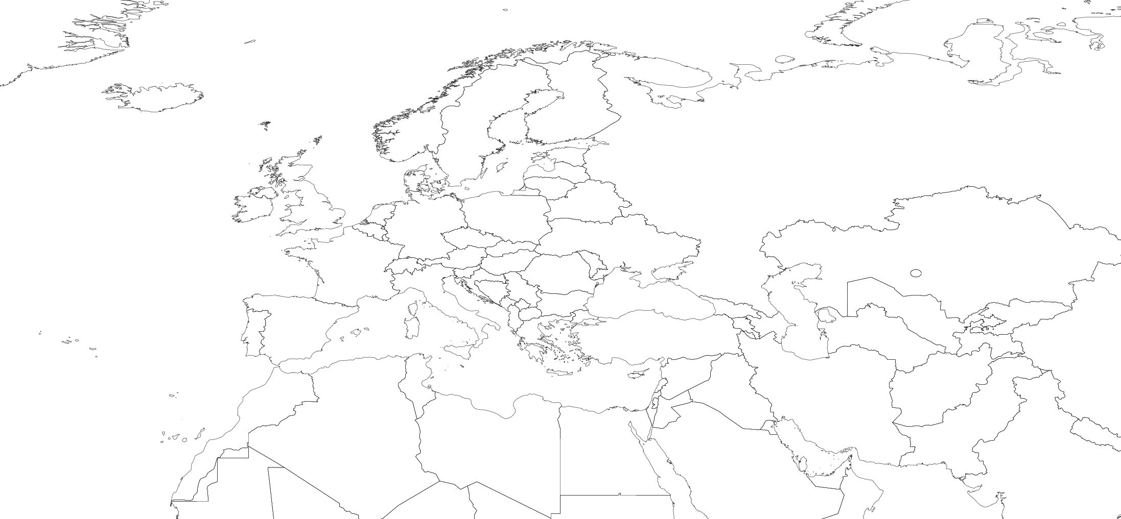 Outline map of Europe HD Vector 