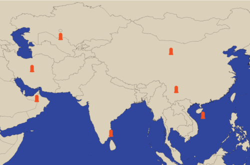 Outline Map of Space centers in Asia 283 space centers in Asia