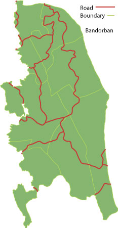 Bandarbon Thana Road Map Bangladesh