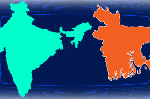 Vector Map of India an Bangladesh