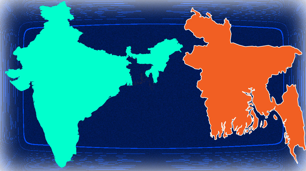 Vector Map of India an Bangladesh