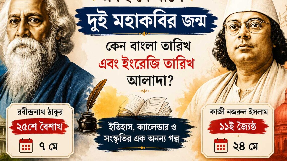 রবীন্দ্রনাথ ও নজরুলের জন্মতারিখ
