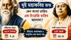 রবীন্দ্রনাথ ও নজরুলের জন্মতারিখ
