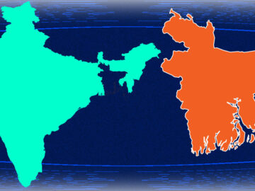 India and Bangladesh Political Map Editable Vector with International Boundary States and Divisions