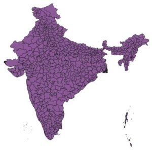 State Map India Editable Vector Outline with District Boundaries SVG PDF