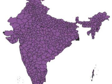 State Map India Editable Vector Outline with District Boundaries SVG PDF
