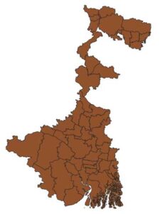 West Bengal State Map India Editable Vector Outline with Tehsil Taluk Mandal Circle Revenue Division Boundaries SVG PDF