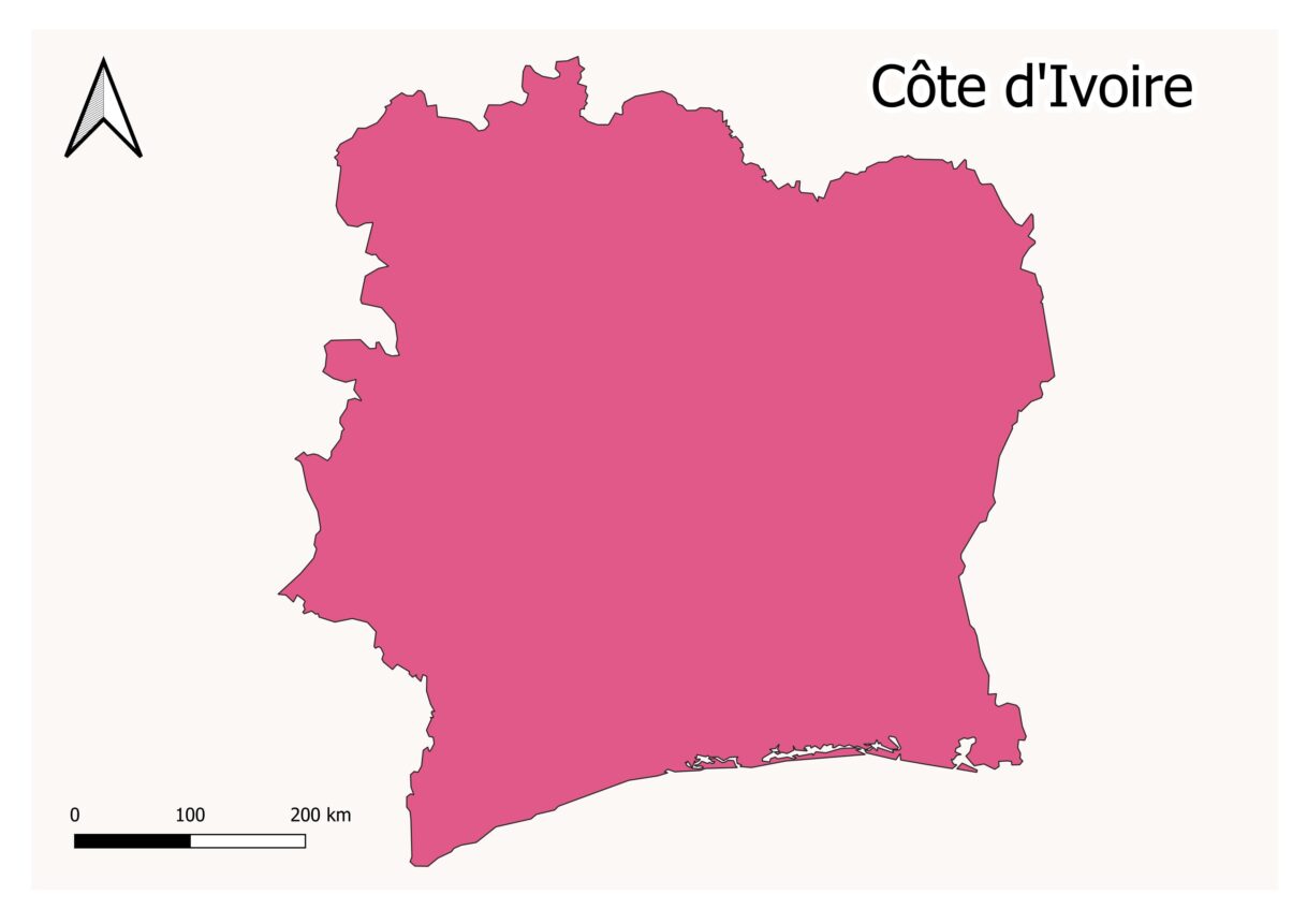 Map of Côte d'Ivoire