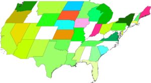 Map of United States with Real Earth Projection