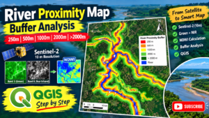 River Proximity Map Part 1 + QGIS + NDWI+ Tutorial Step by Step